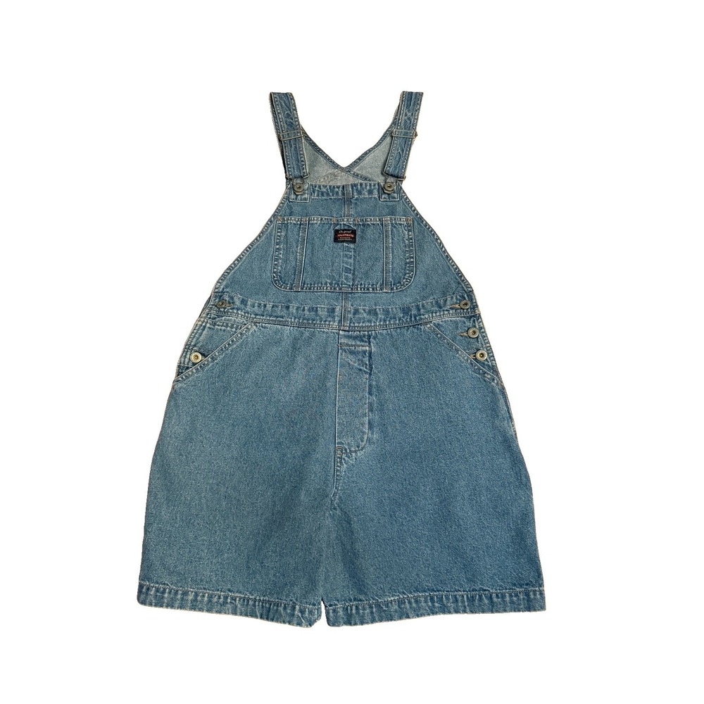 Vtg Unionbay Bib Overalls M Denim Shortalls Baggy Wide Leg Cargo Retro 90s Y2K